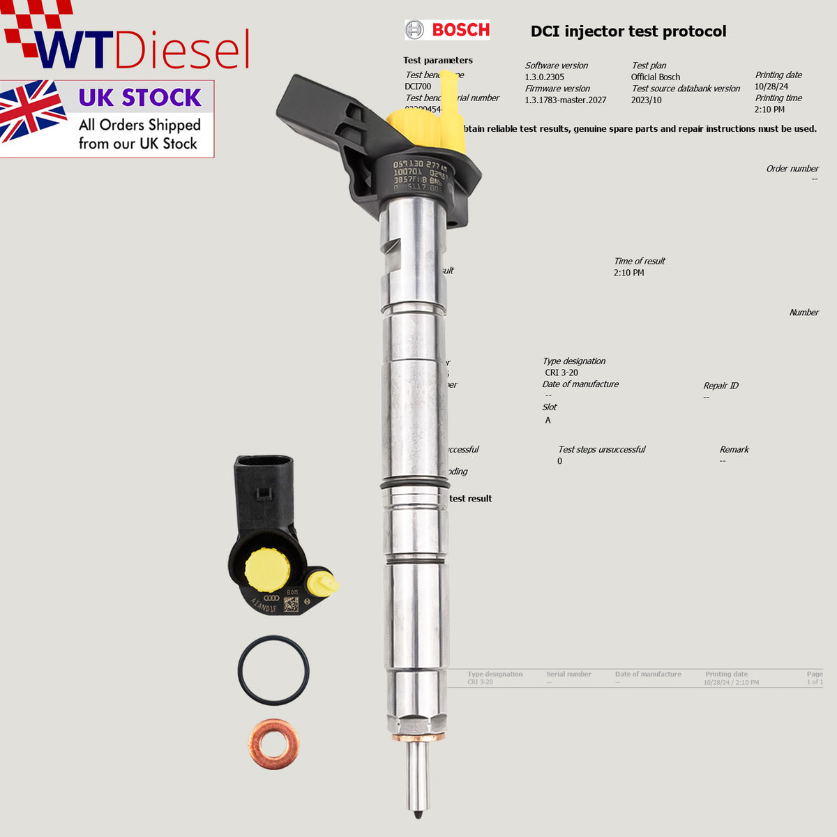 Bosch 0445117005 diesel injector for Volkswagen Touareg 3.0 TDI 059130277AM