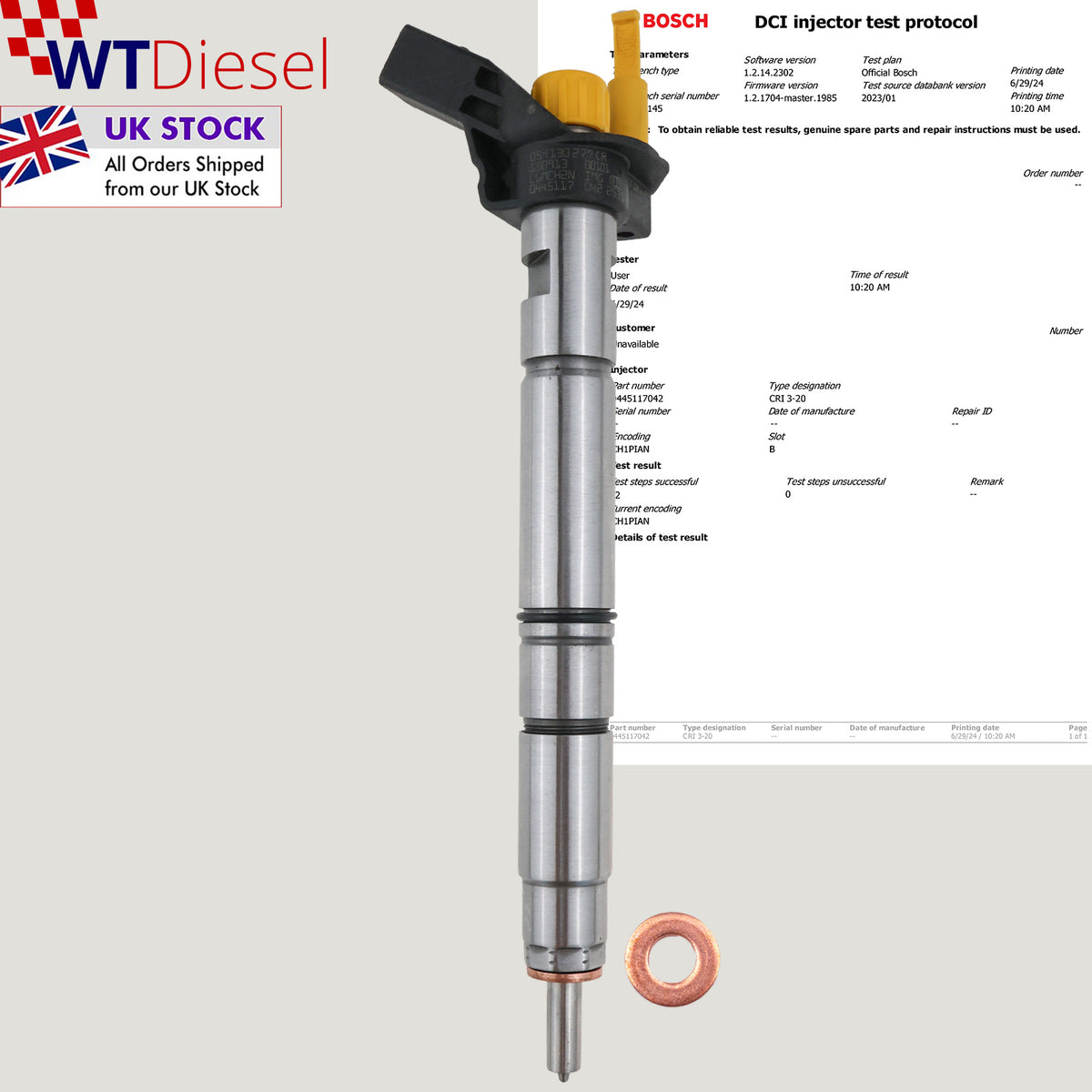 Bosch 0445117042 diesel injectors for Audi 3.0 TDI models 059130277CR