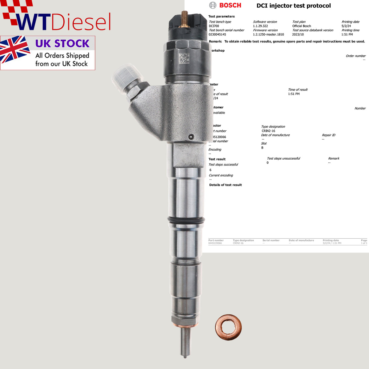 Bosch 0445120066 common rail diesel injector for Volvo and Renault 20798114
