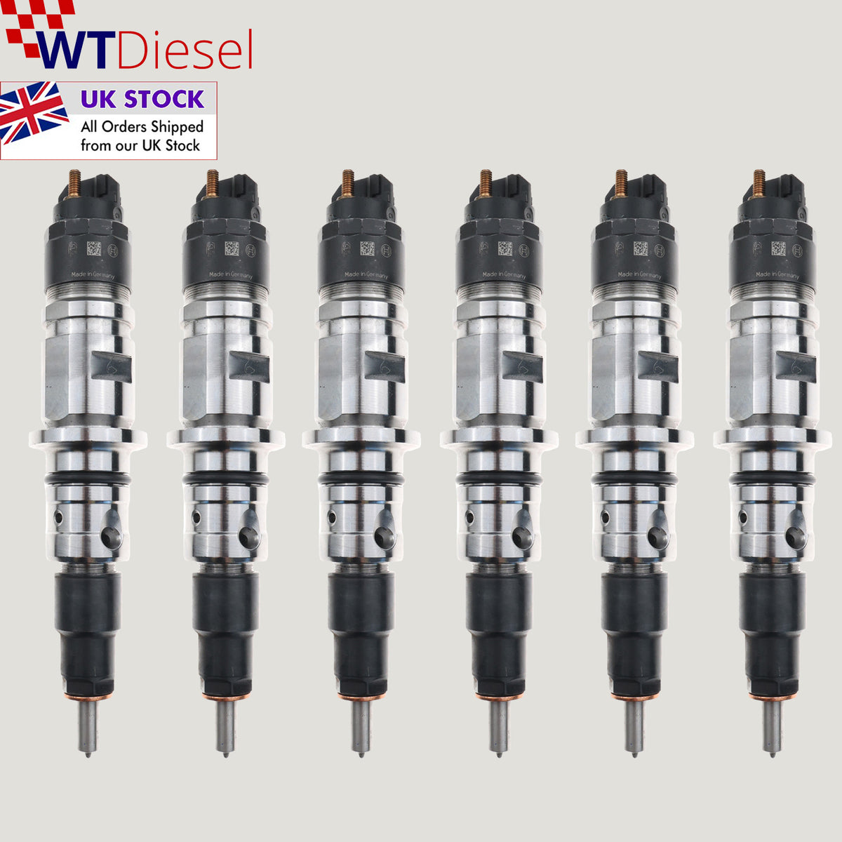 Set of 6 Bosch 0445120161 diesel injectors for Ford Temsa 4.4L BH1X9K526CA