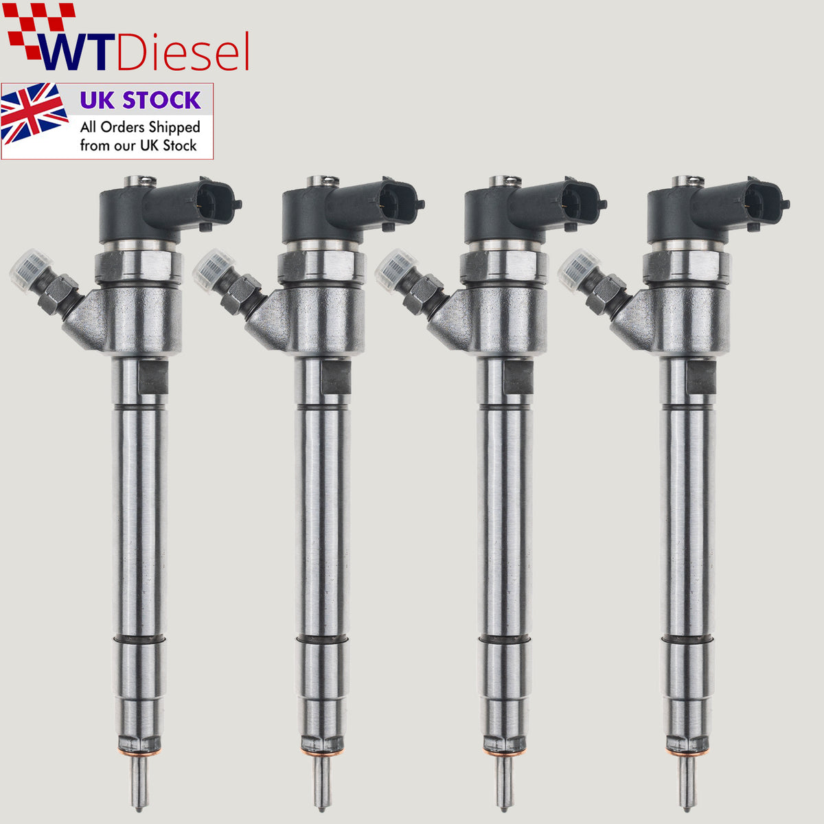 Set of 4 Bosch 0445110251 30637375 diesel fuel injectors for Volvo S60 I, S80 II and V70 2.4 D models