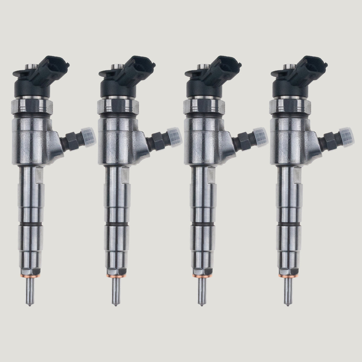 Set of 4 Bosch common rail diesel fuel injectors with part numbers 0445110566 and 9802776680 for Citroen Berlingo, C3, C4, Dispatch, DS3, DS4 and DS5 1.6 HDi engines
