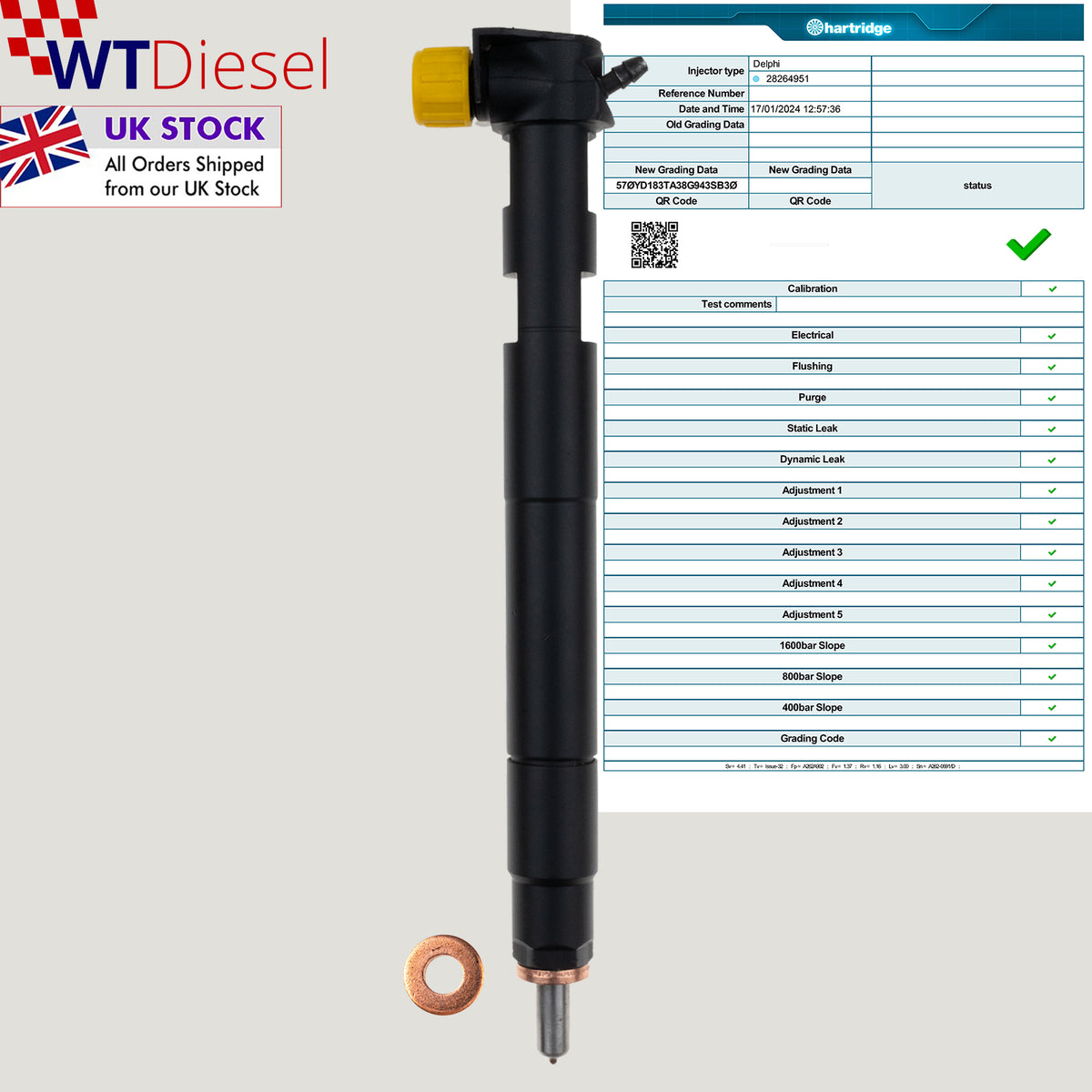Delphi A6640170121 diesel injector for Chevrolet and Opel 2.2 D 28264951