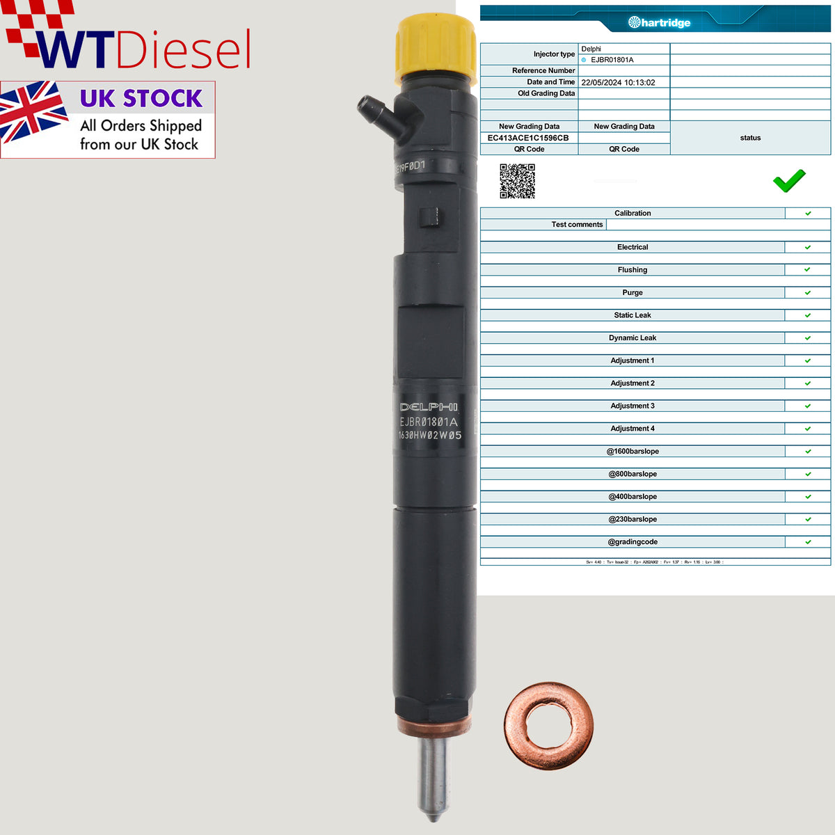 Delphi EJBR01801A EJBR04001D diesel injector for Renault Kangoo Megane Scenic and Nissan 1.5 dCi