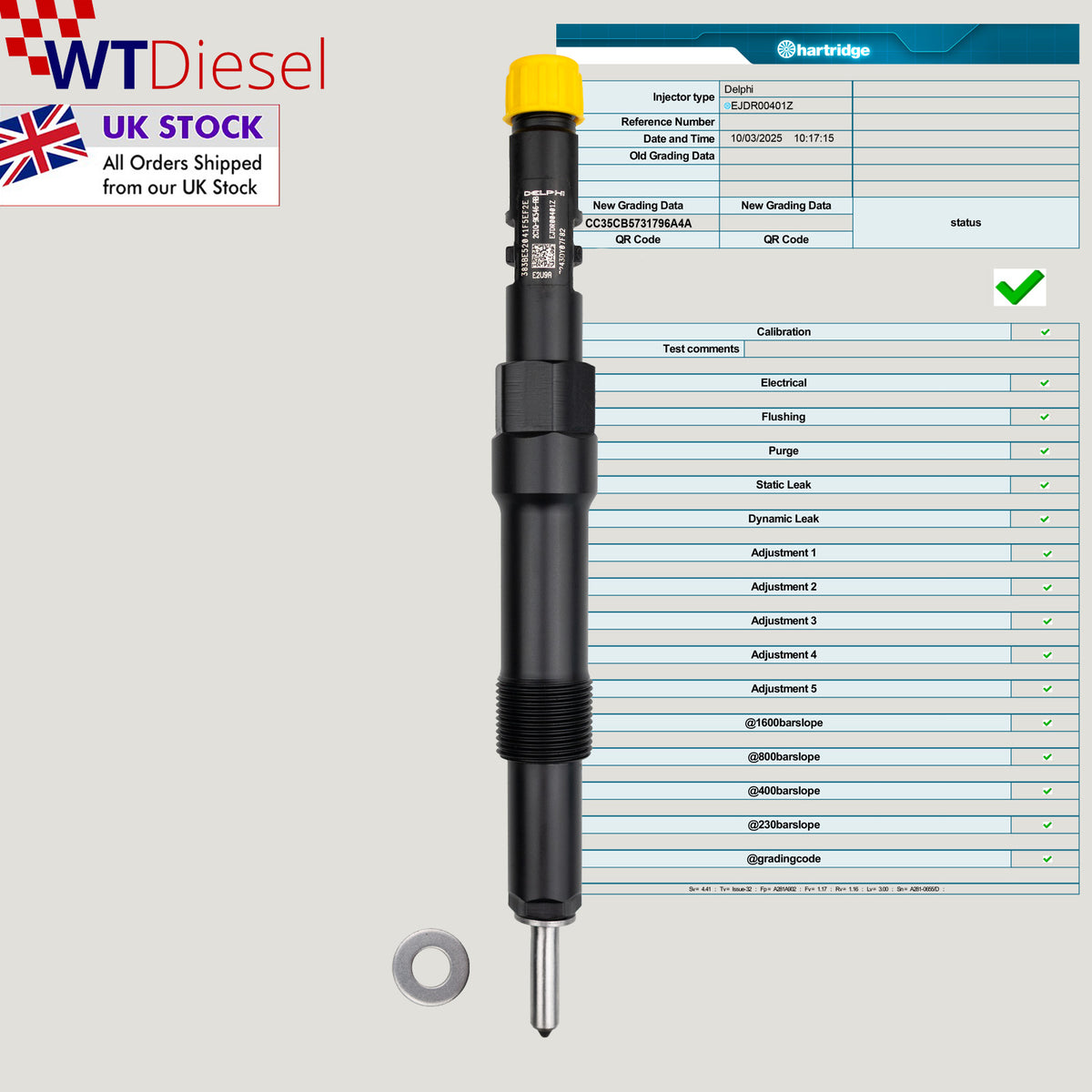 Delphi EJDR00401Z diesel injector for Ford Transit 2.0 TDCi