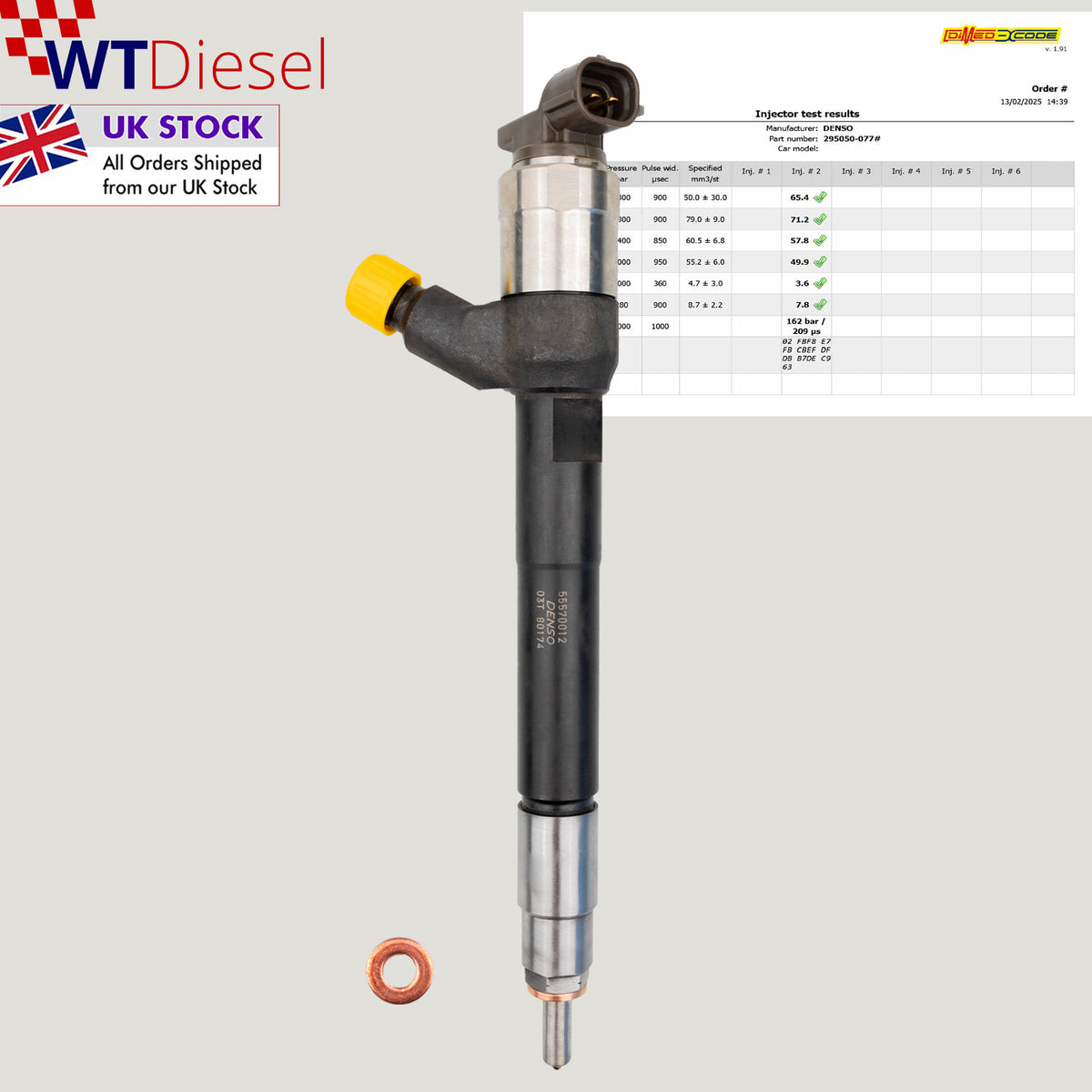 Denso DCRI300770 diesel injector for Astra J and Astra K 1.6 CDTi 55570012