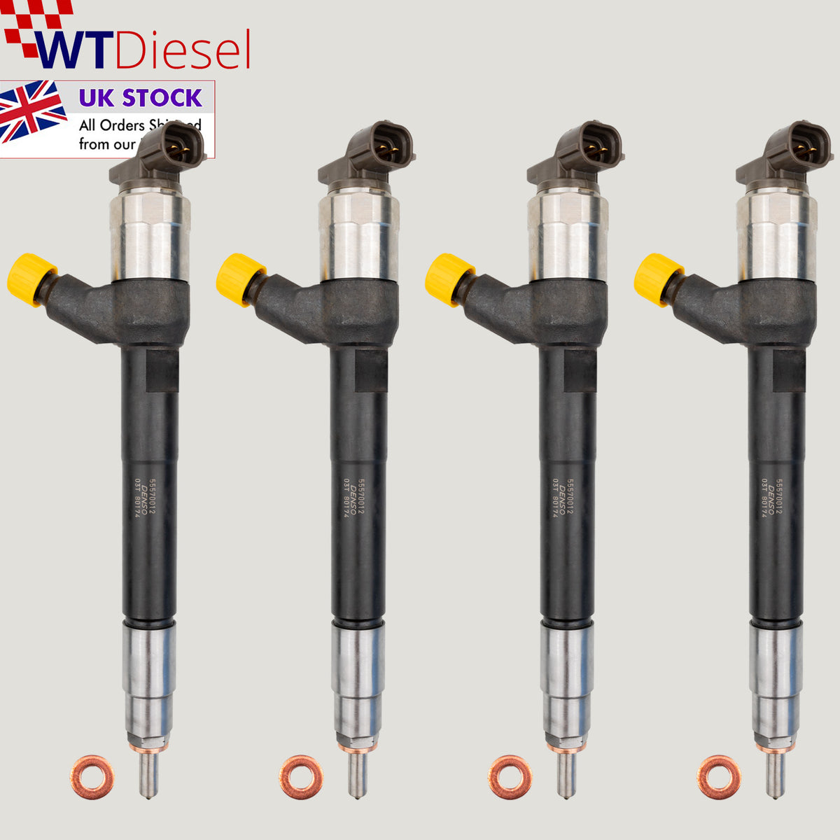 Set of 4 Denso DCRI300770 diesel injectors for Opel Zafira Tourer C 1.6 CDTi 2.0 CDTi 55570012