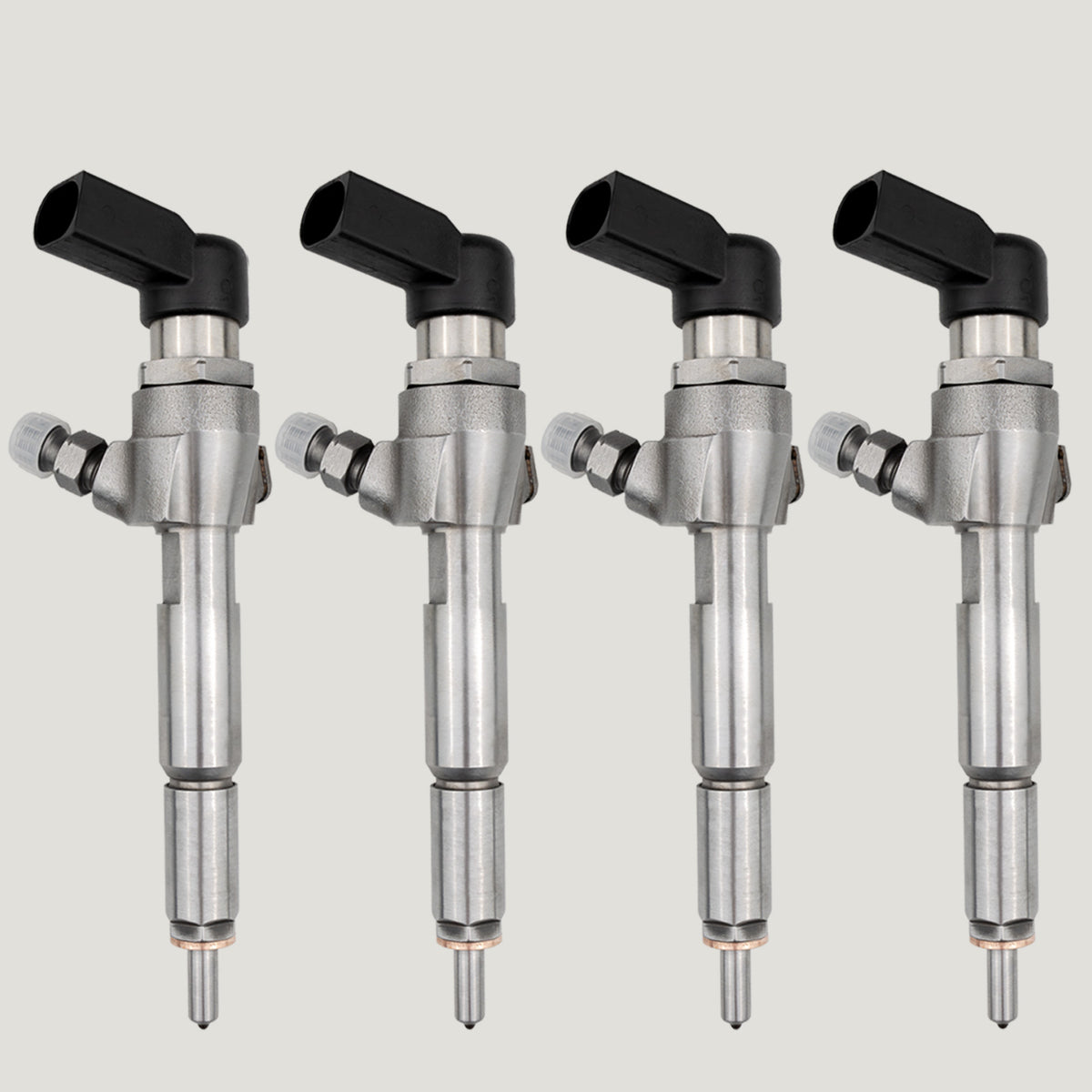 Set of 4 Siemens diesel fuel injectors with part numbers 7T1Q9F593AB and 5WS40250 for Ford Tourneo Connect 1.8 TDCi models