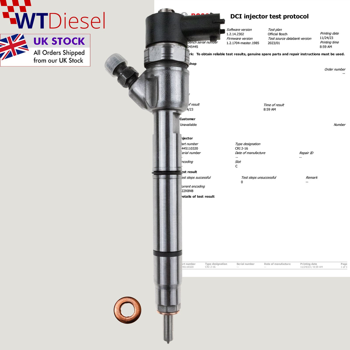 Hyundai i30 1.6 CRDi diesel fuel injector Bosch 0445110320 33800-2A900