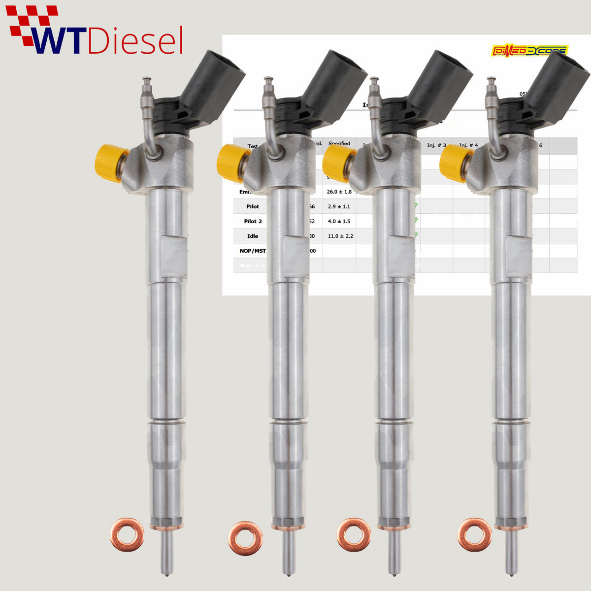 Set of 4 diesel fuel injectors with part number 33800-2U000 for Hyundai Tucson and Kia Stonic 1.6 CRDi diesel engines