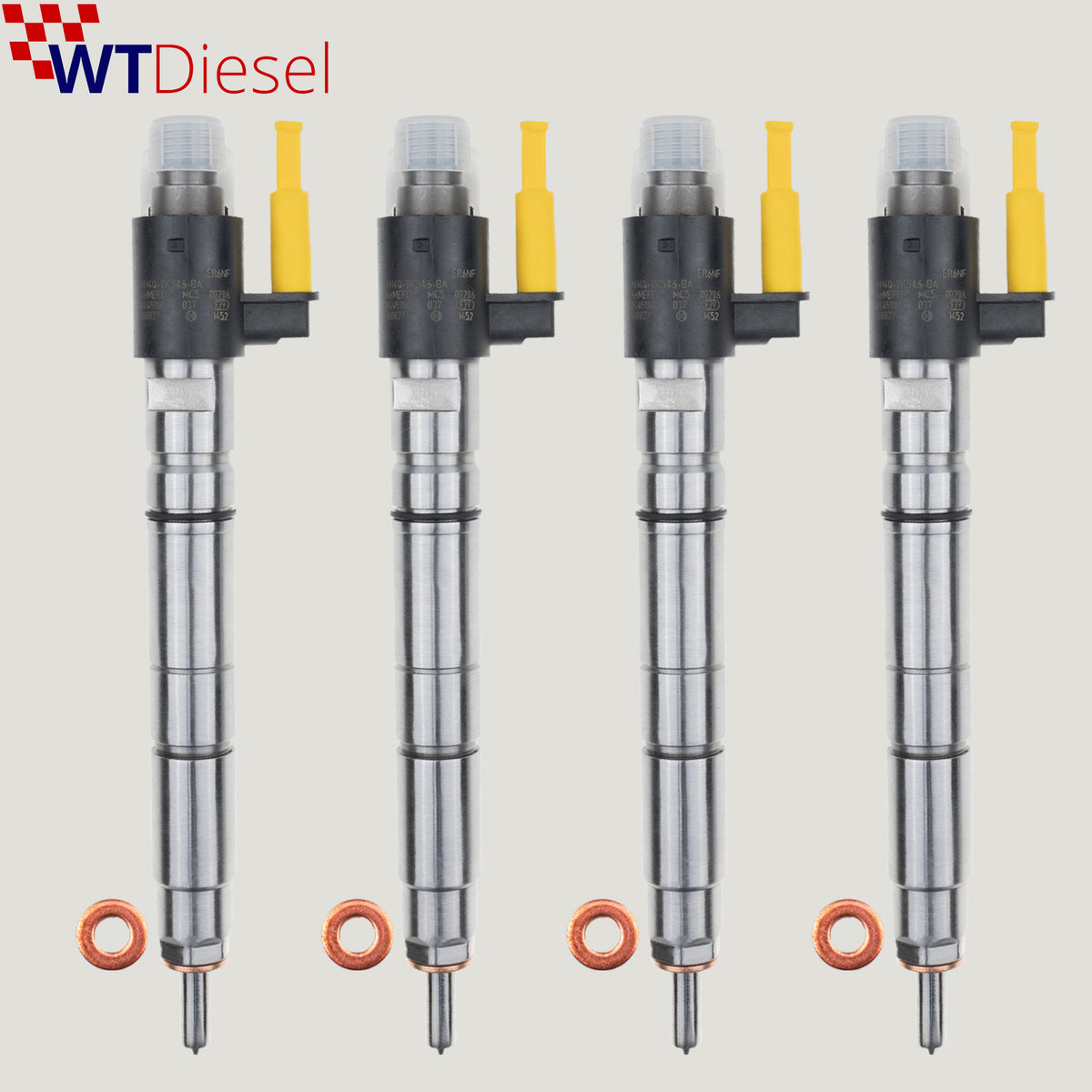 Set of 4 Bosch 0445116037 AH4Q9K546BA diesel fuel injectors for Land Rover 4.4 D 4x4 engines