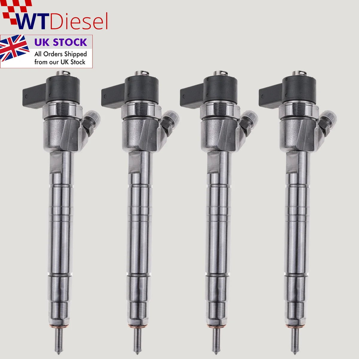 Set of 4 Bosch 0445110129 A6480700087 diesel injectors for Mercedes E220 and E270 CDI
