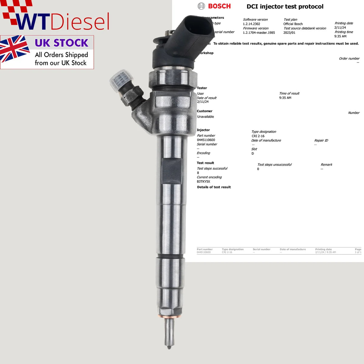 Mini Cooper D One D diesel injector Bosch 0445110401 0445110600