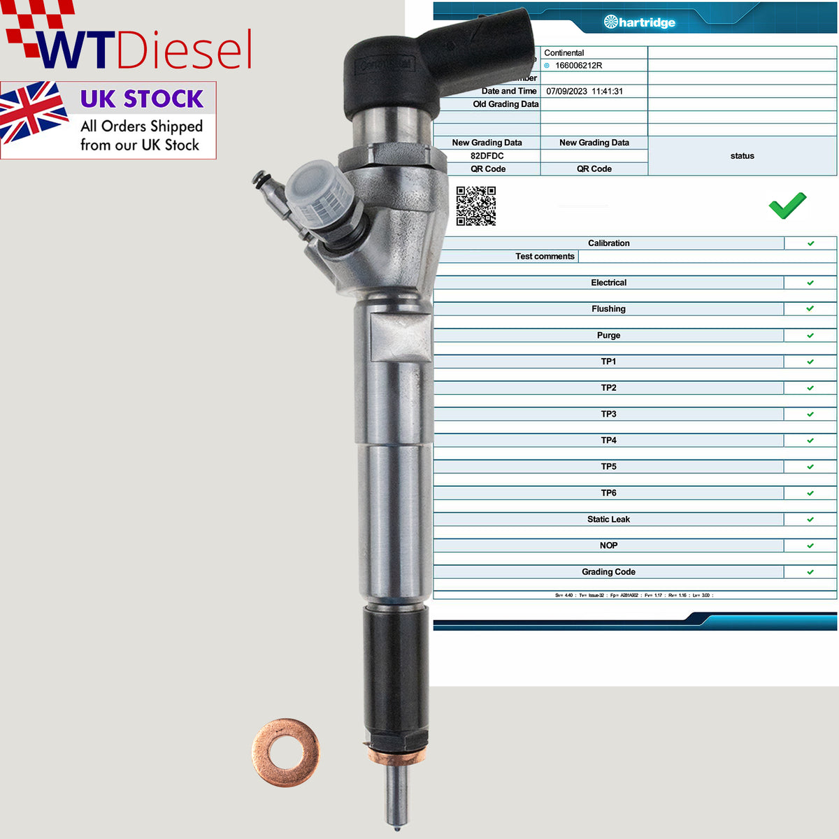 Single common rail diesel fuel injector with references H8201100113 and 166006212R for Nissan Juke and Qashqai 1.5 dCi engines