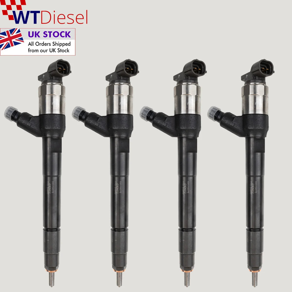 Set of 4 Denso 55578075 diesel injectors for Opel Astra J and Mokka 1.6 CDTi