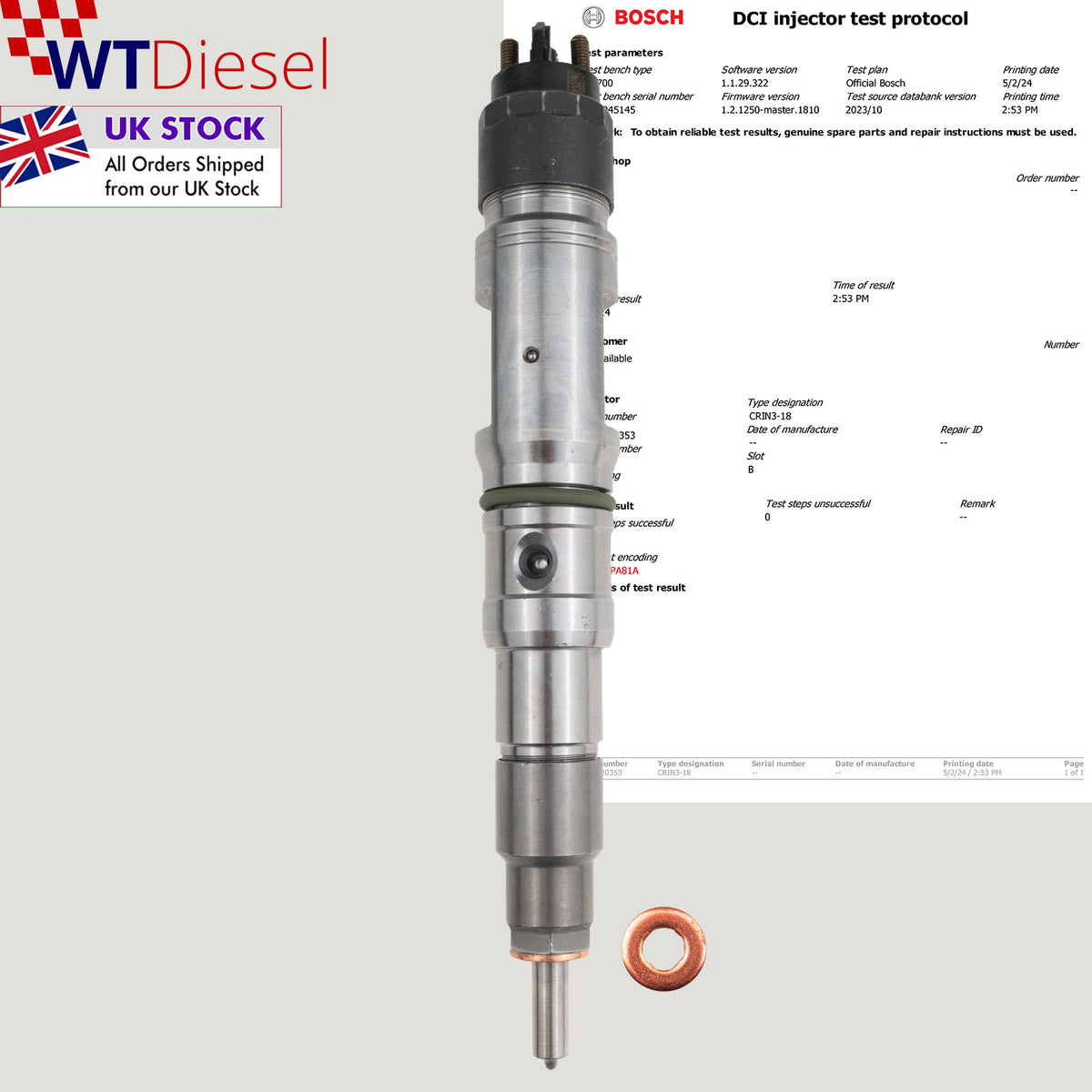 Siemens 0445120353 diesel injectors for MAN TGX I 320 PS 51 10100 6169