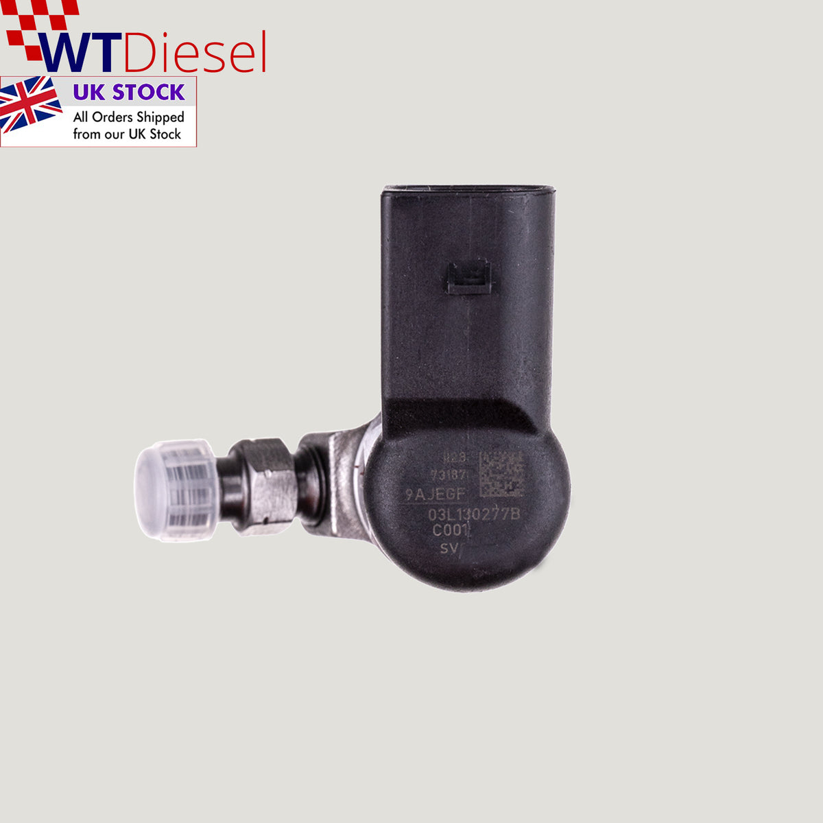 Common rail diesel fuel injector with part numbers 03L130277S and 03L130277B for Volkswagen Beetle, Caddy III, Golf, Jetta III and Passat 1.6 TDI models