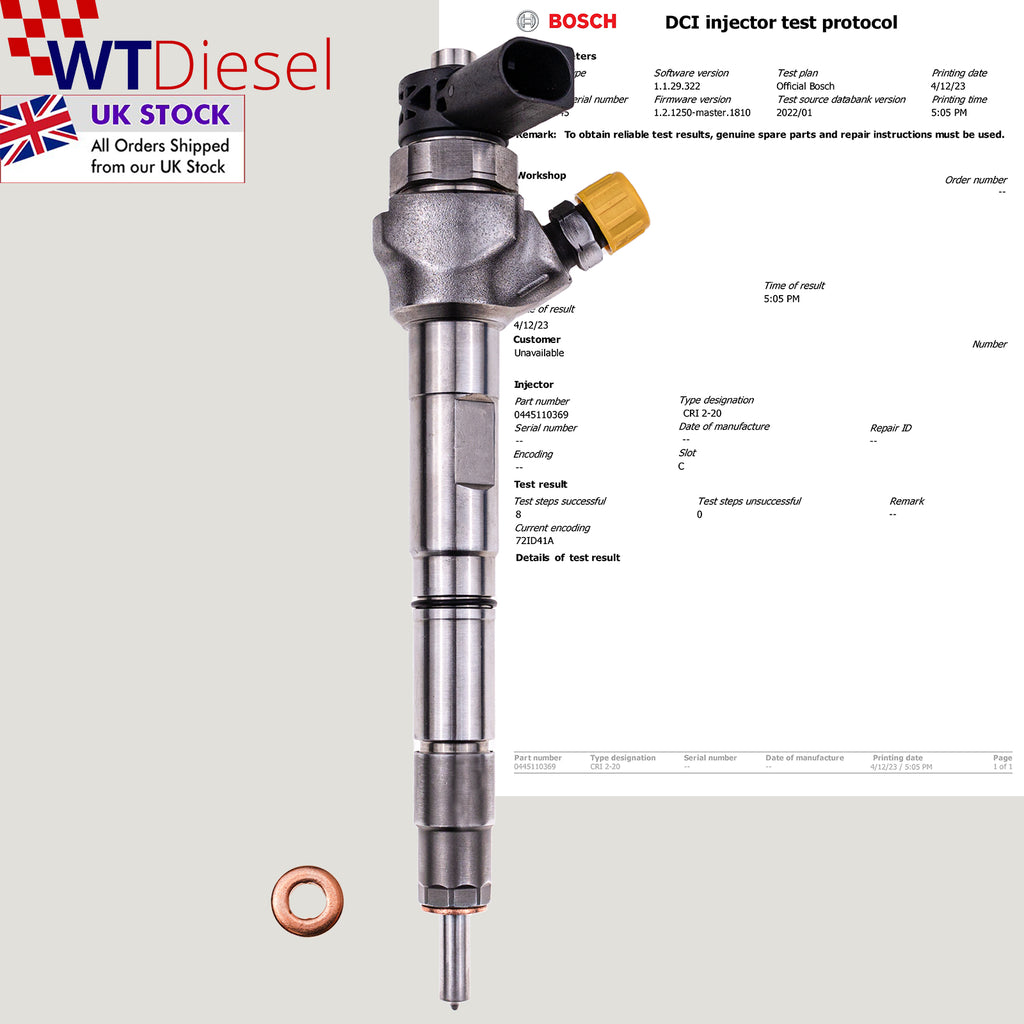 VW Seat Skoda Audi 2.0 TDI Injector | Bosch 0445110369 03L130277J