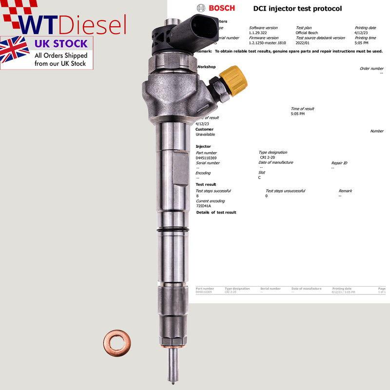 Remanufactured 0445110369 Bosch Diesel Fuel Injector 2.0 TDI – WTDiesel