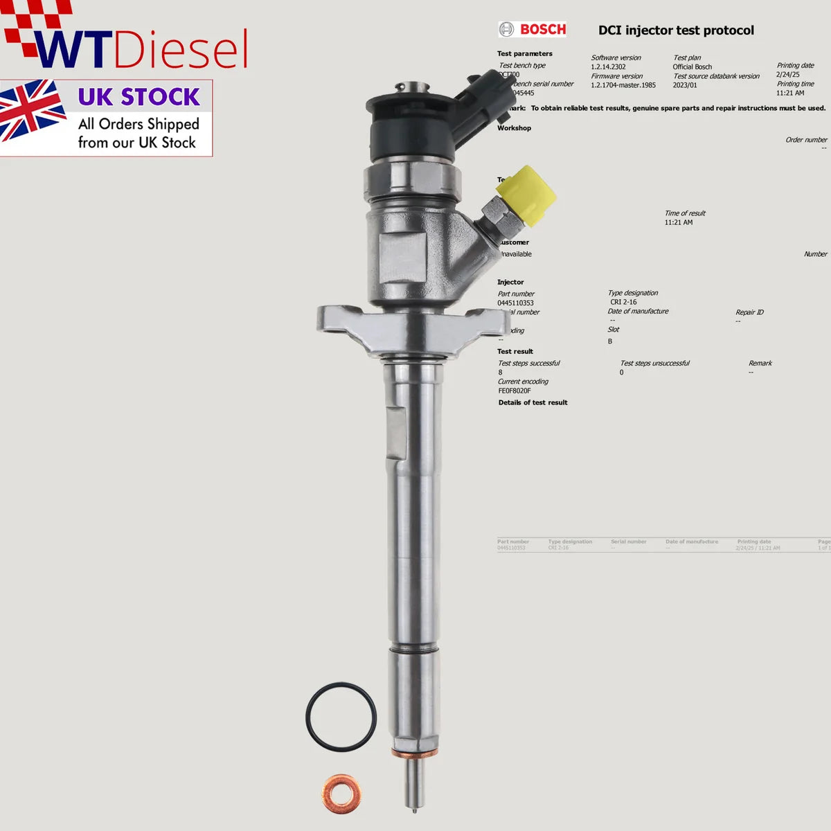X4 Ford Focus II Injector | 1.6 TDCi | Bosch 0445110353 9M5Q9F593AA