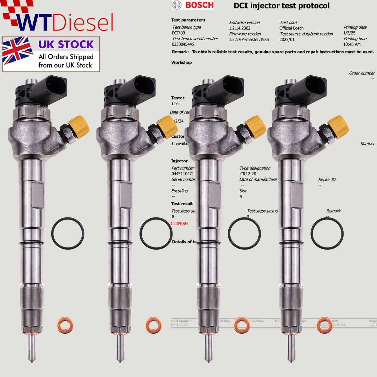 X4 Audi VW Seat Skoda Diesel Injector | 2.0 TDI | 0445110471 04L130277AE