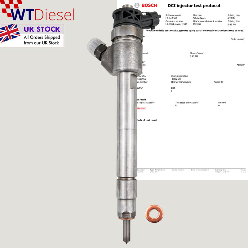 0445110955 BOSCH DIESEL INJECTOR CITROEN BERLINGO 1.5 BlueHDi FORD ECOSPORT 1.5 TDCi 9828959880