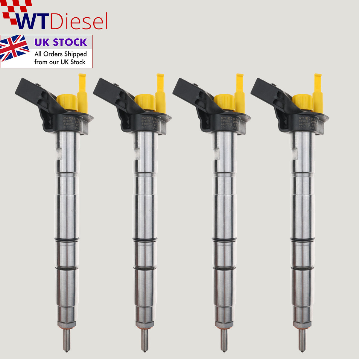Set of 4 Bosch 0445115054 059130277AJ diesel injectors for Audi A6 C6 Allroad 2.7 TDI