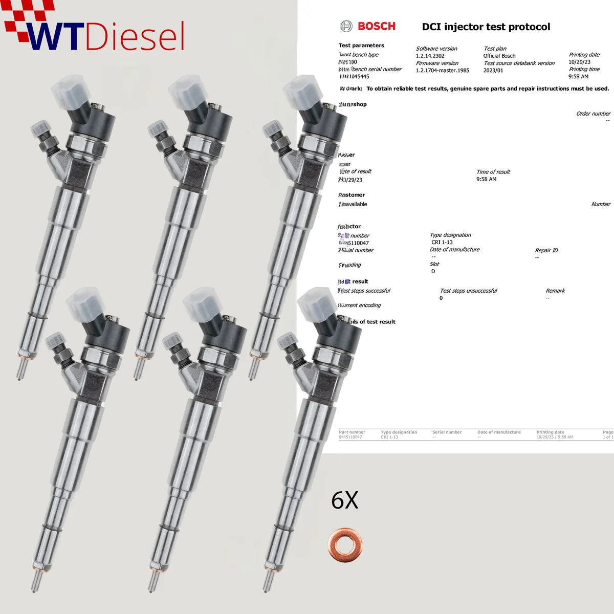 X6 Land Rover Range Rover III 4X4 Diesel Injector |3.0D| Bosch 0445110047 0445110266