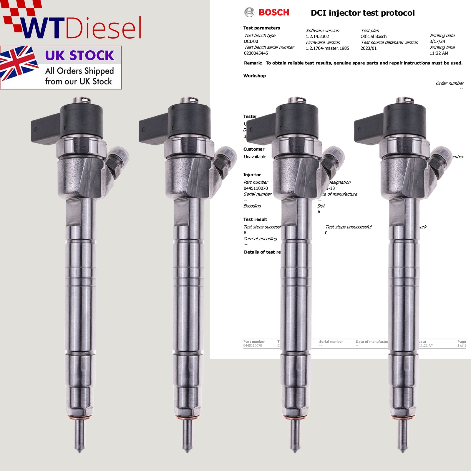 X4 Mercedes Vito Sprinter Injector | Bosch 0445110070 A6110700887