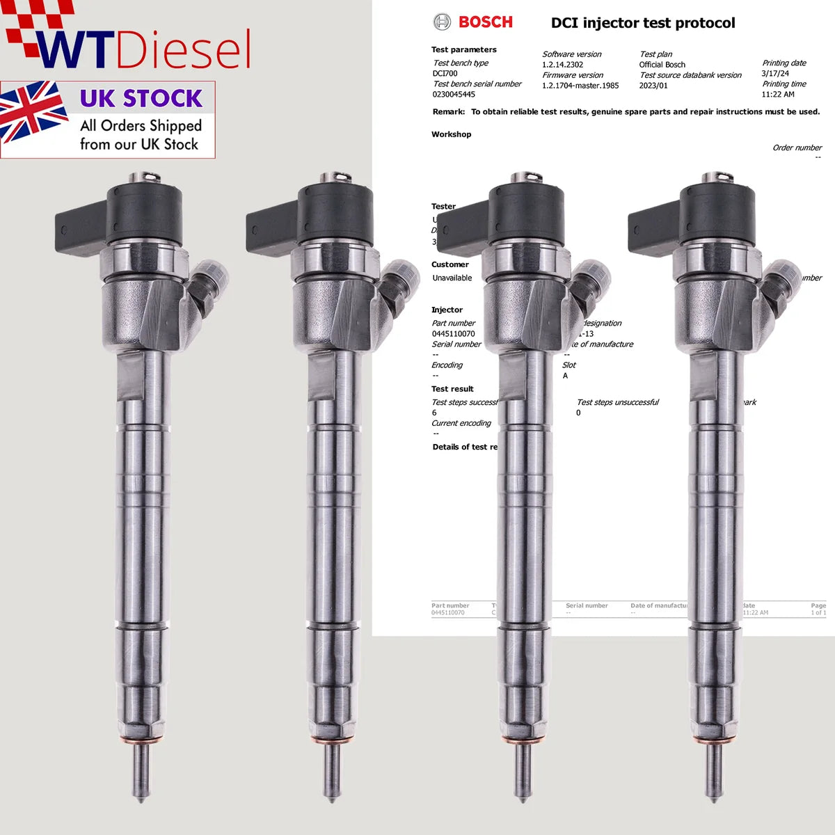 X4 Mercedes Vito Sprinter Injector | Bosch 0445110070 A6110700887