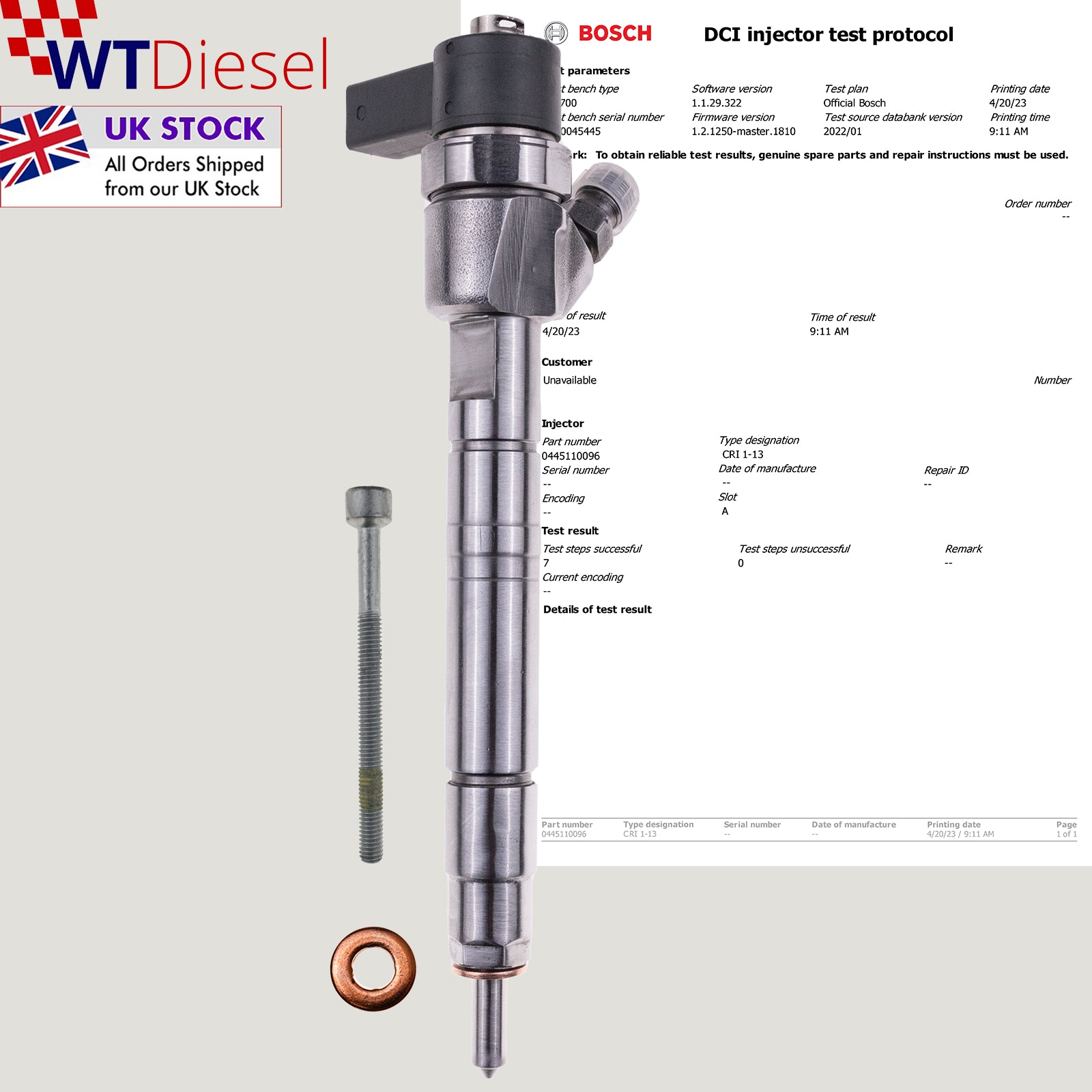Mercedes Sprinter E320 CDI Injector | Bosch 0445110035 0445110096