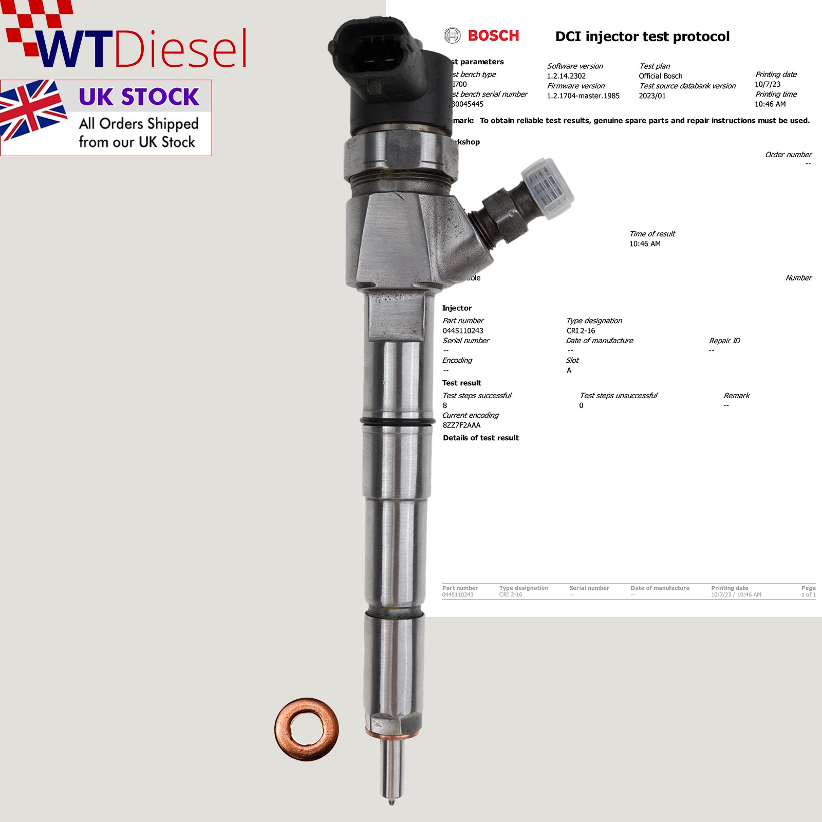 Opel Fiat Alfa Romeo Cadillac Diesel Injector | 1.9D | Bosch 0445110243