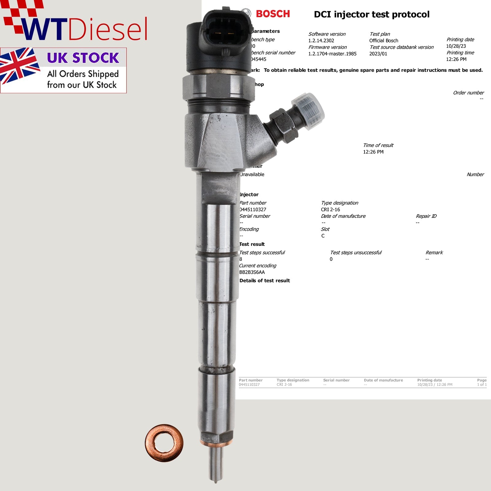 X4 Opel Vauxhall Saab Chevrolet Injector | 2.0 CDTi | 0445110327 55566050