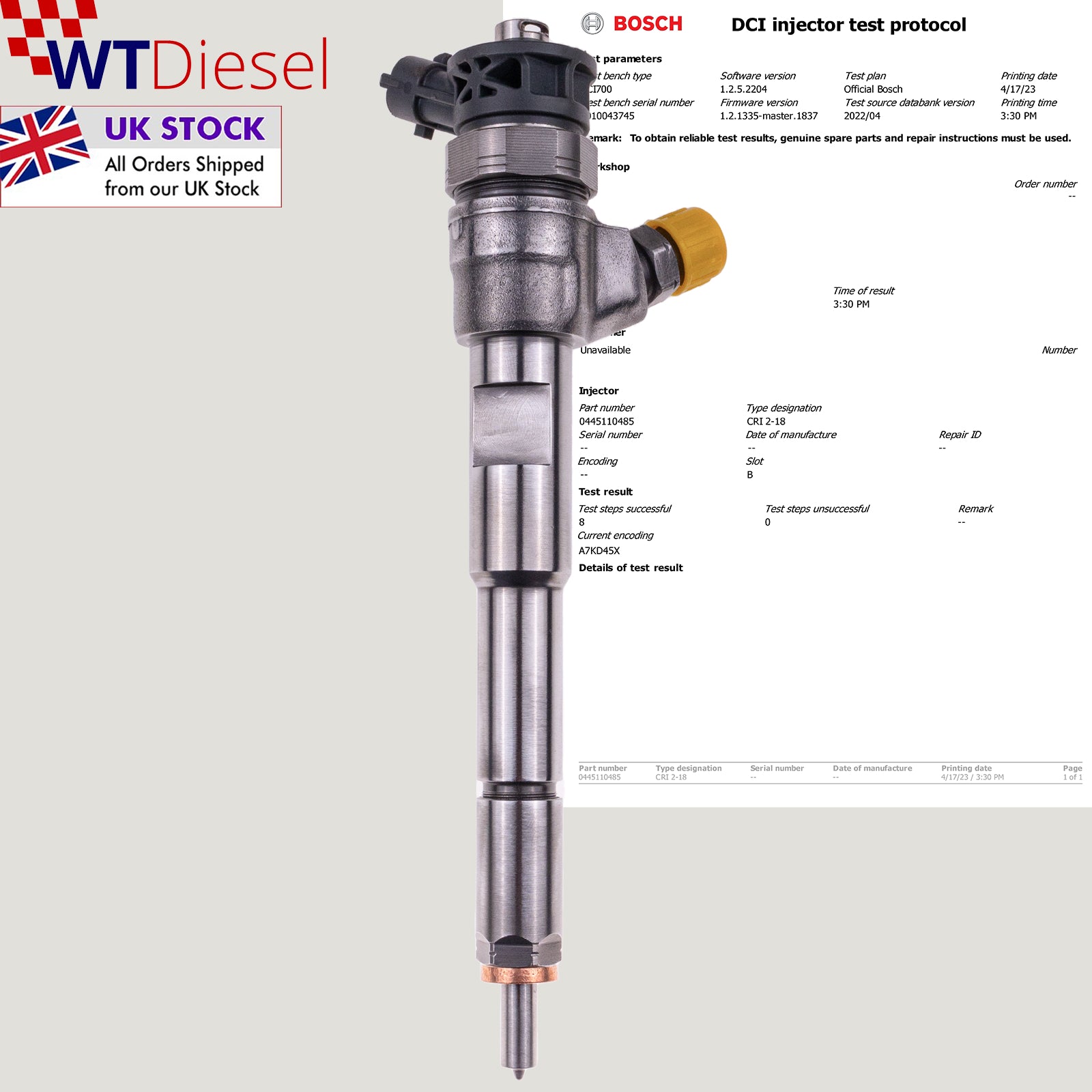 Nissan Renault Dacia Injector | 1.5 dCi | Bosch 0445110485 16608399R