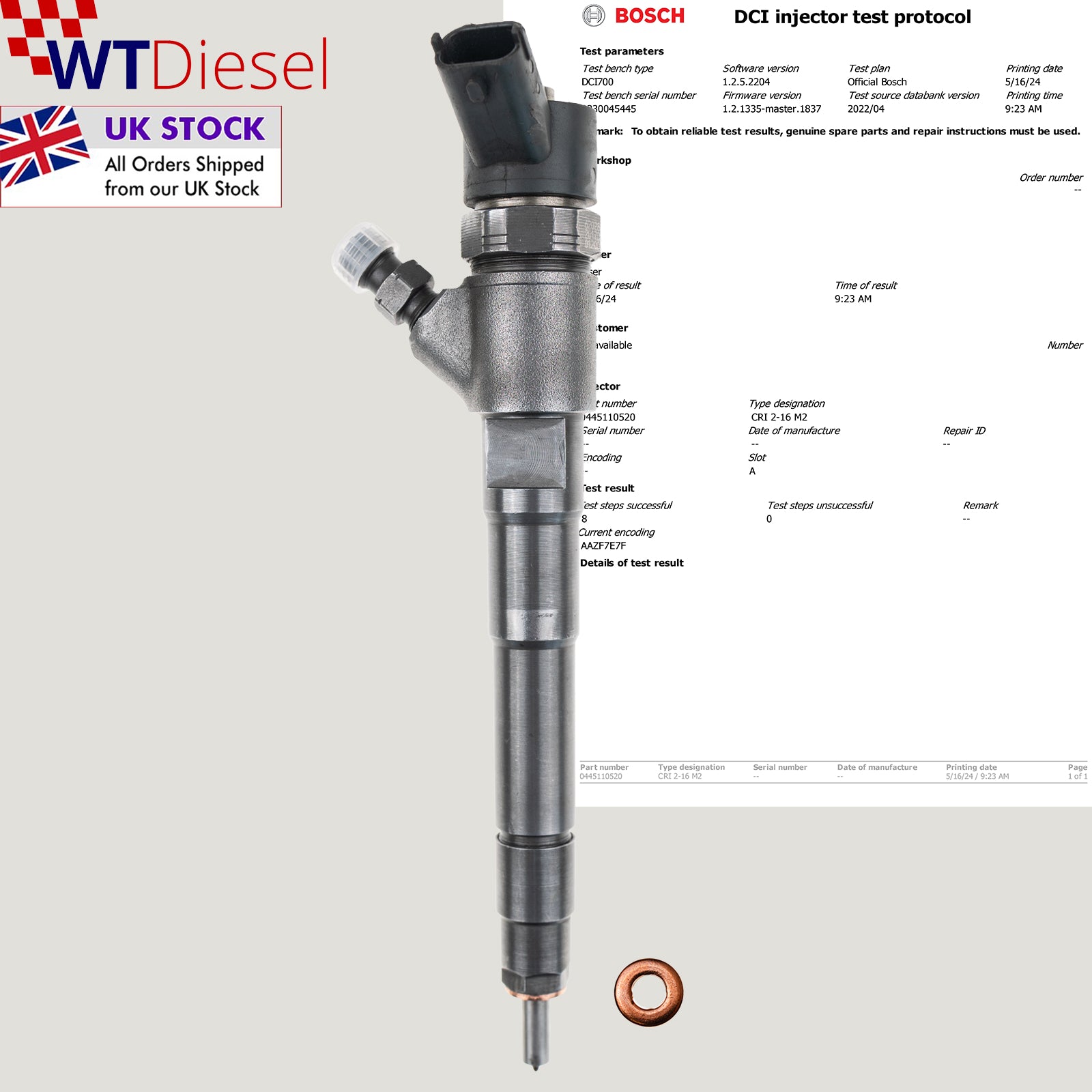 X4 Fiat Iveco Injector | 2.3 D | Bosch 0445110520 504389548