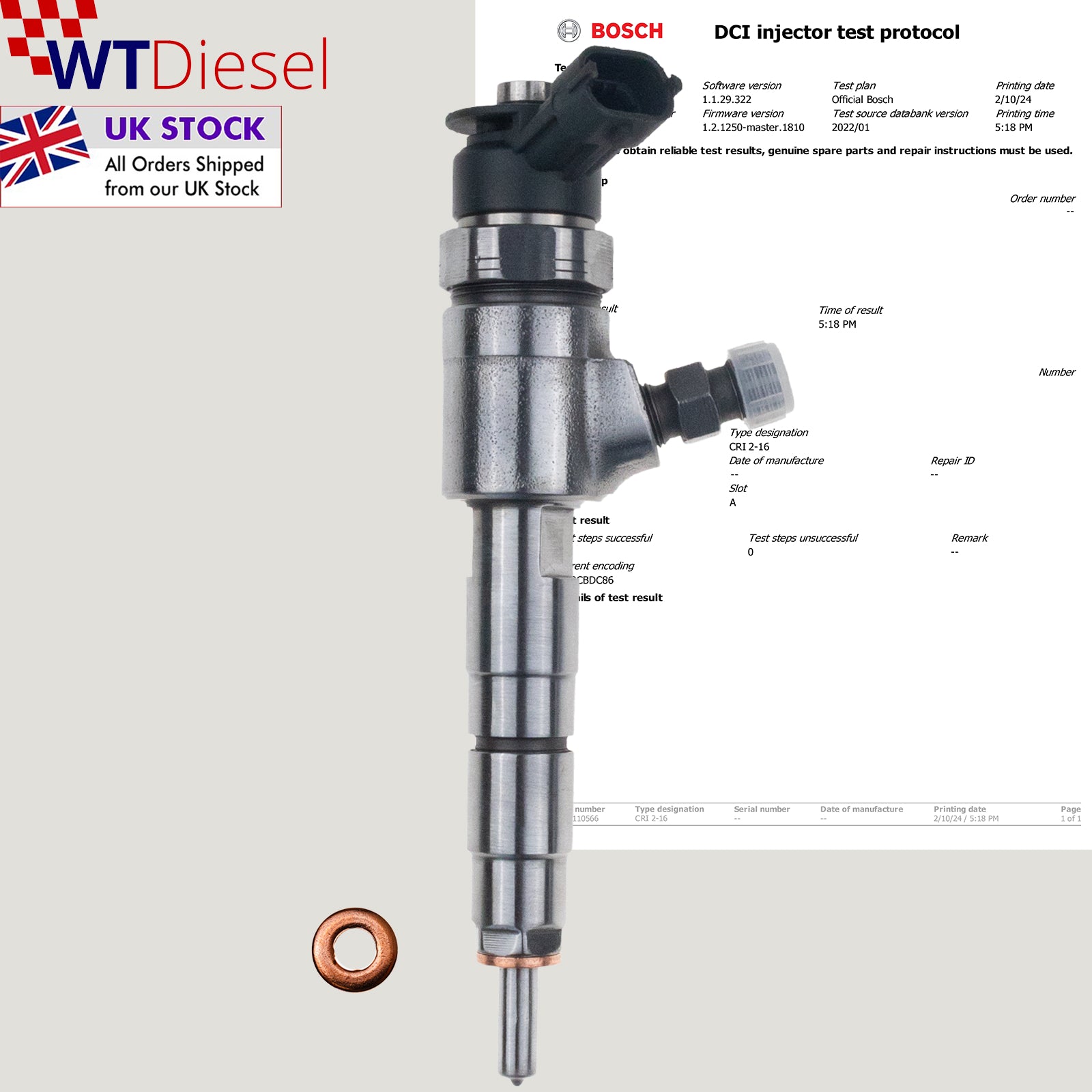 【aimin 】 Citroen Peugeot Injector | 1.6 HDi | Bosch 0445110566 9802776680