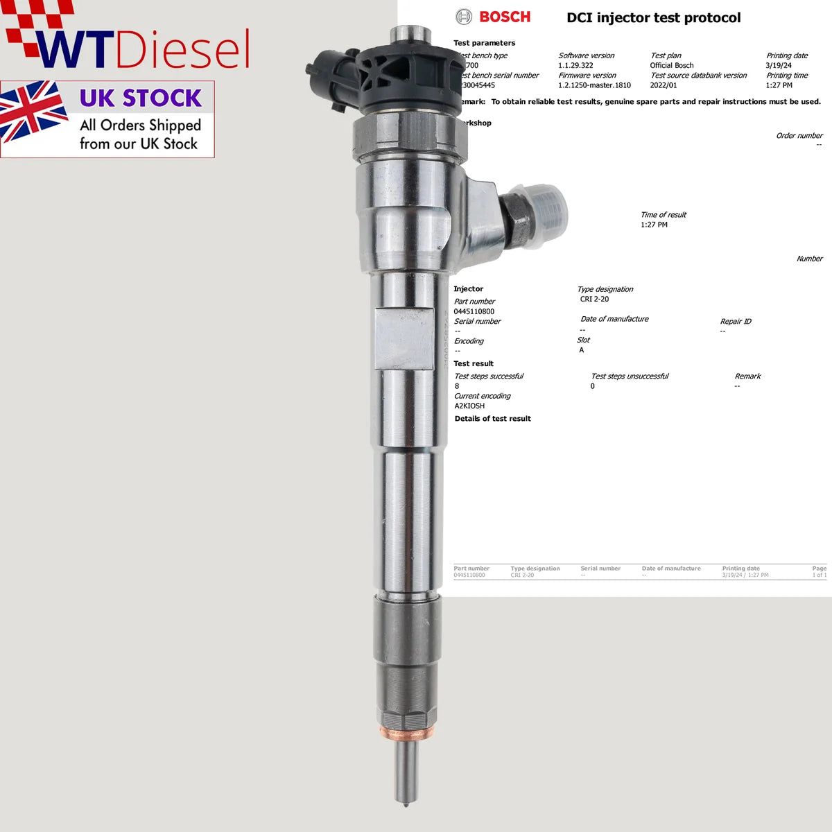 X4 Dacia Dokker Diesel Injector | 1.5 dCi | Bosch 0445110800 166007427R