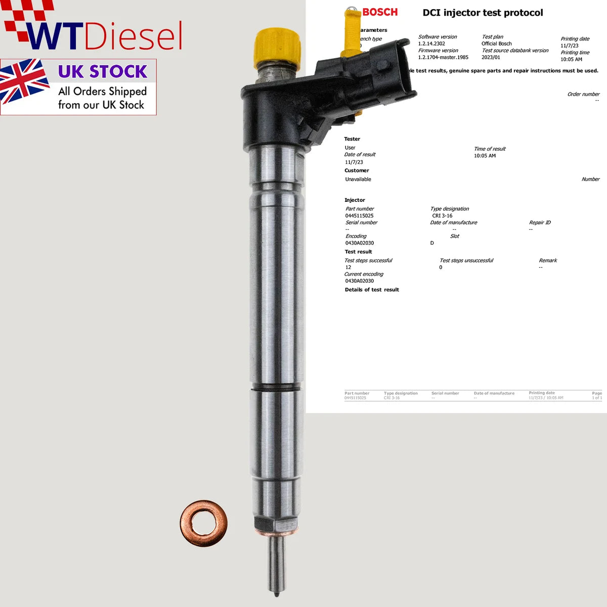X4 Ford Jaguar Citroen Peugeot Injector | 2.2 TDCi | Bosch 0445115025