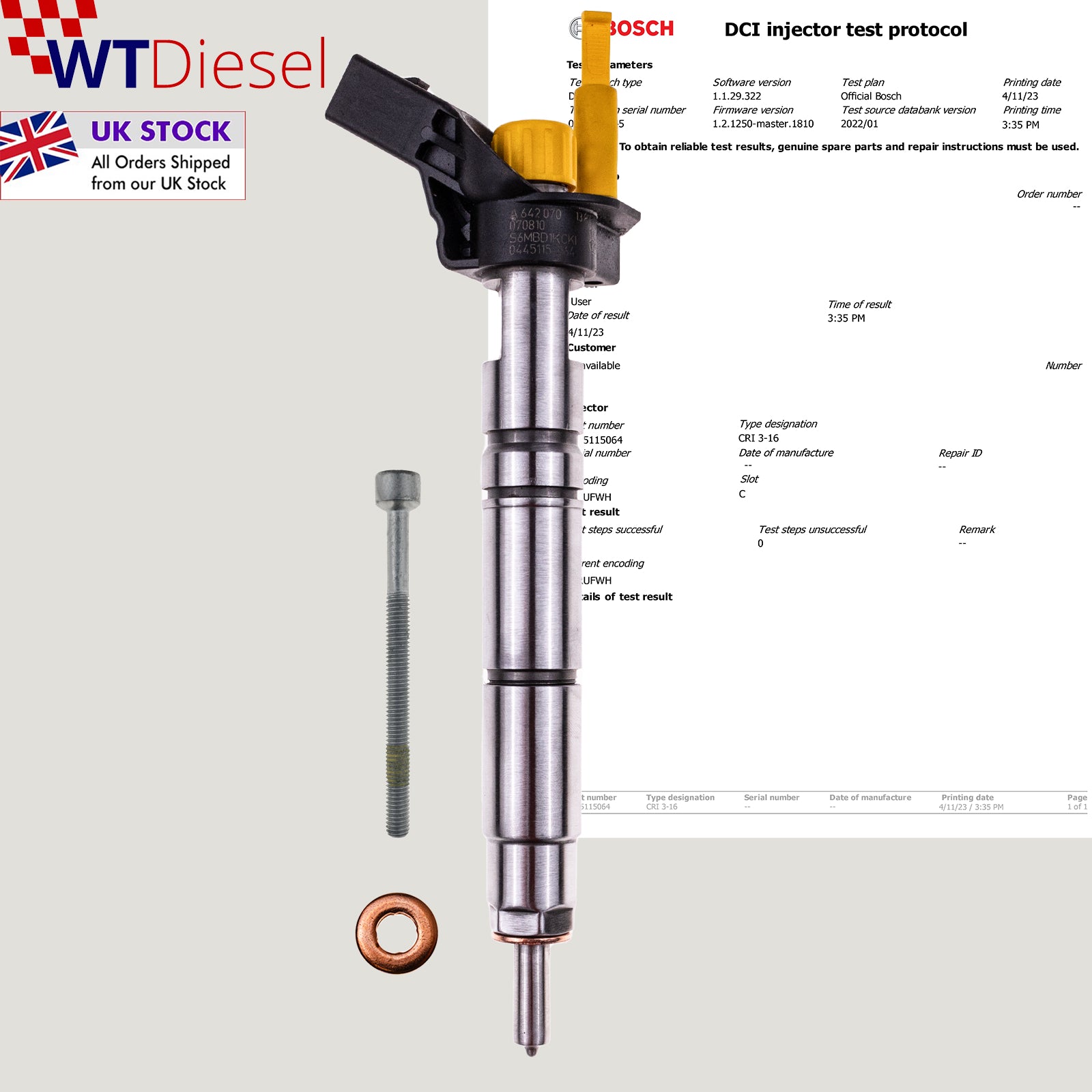 6X Jeep Mercedes Vito Diesel Injector | 3.0 CDI | Bosch 0445115064 0445115016