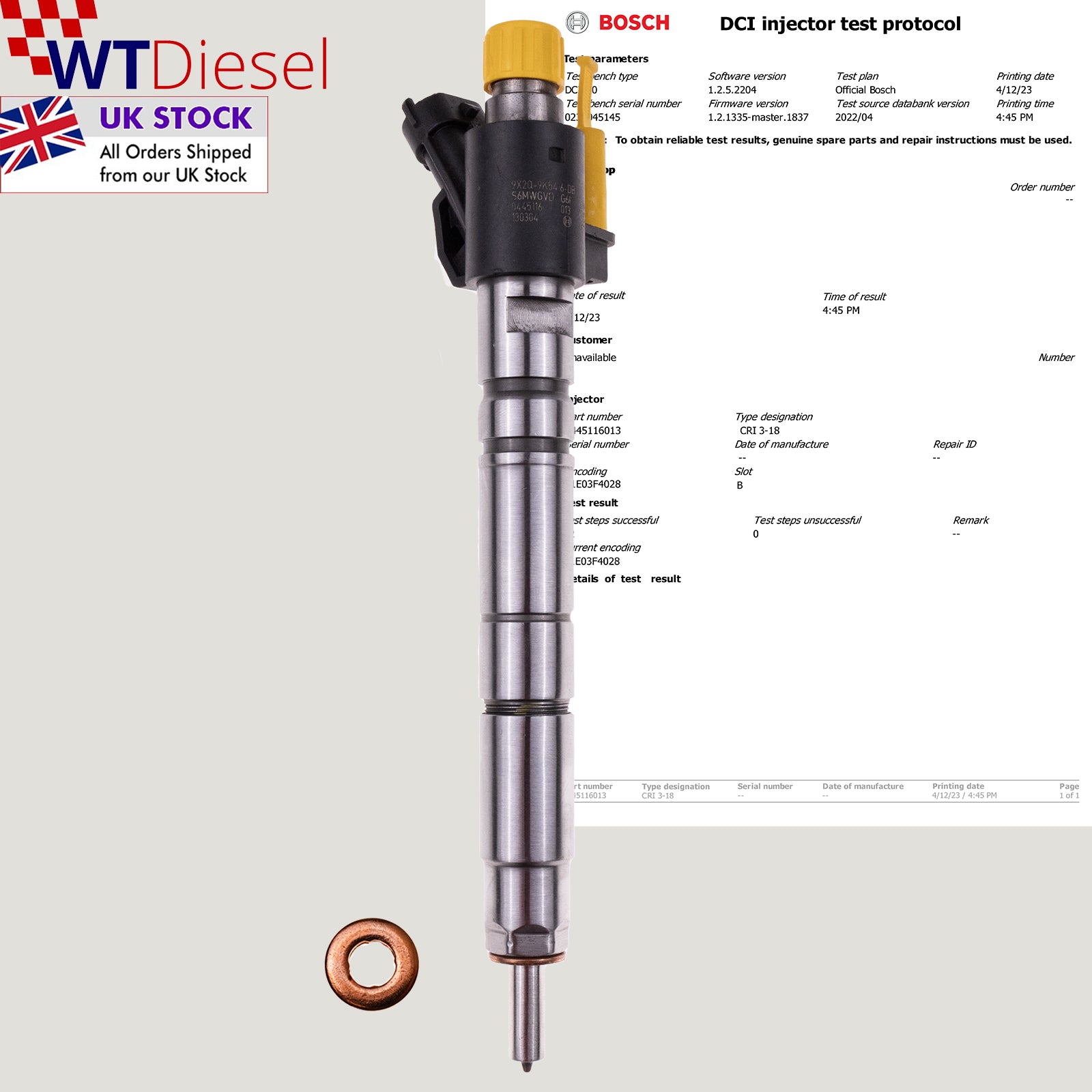 Land Rover Injector | 3.0 Td 0445116013 LR017923 9X2Q-9K546-DB