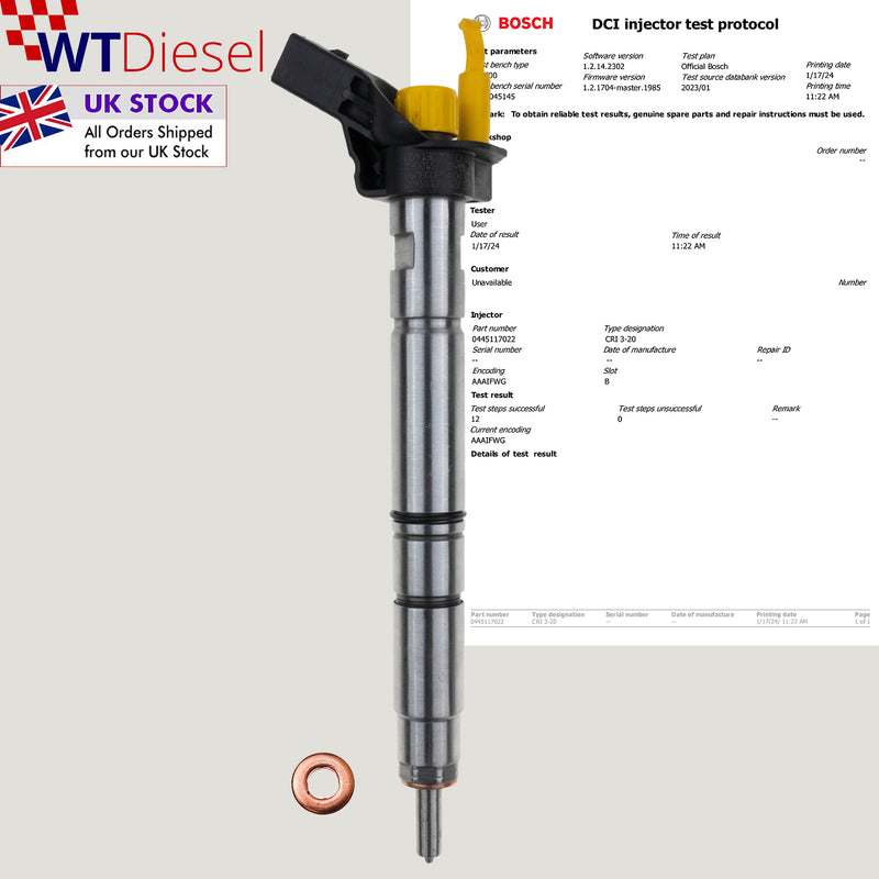 x4 Porsche Audi VW Diesel Injector | 3.0 TDI | Bosch 0445117022 059130277CD