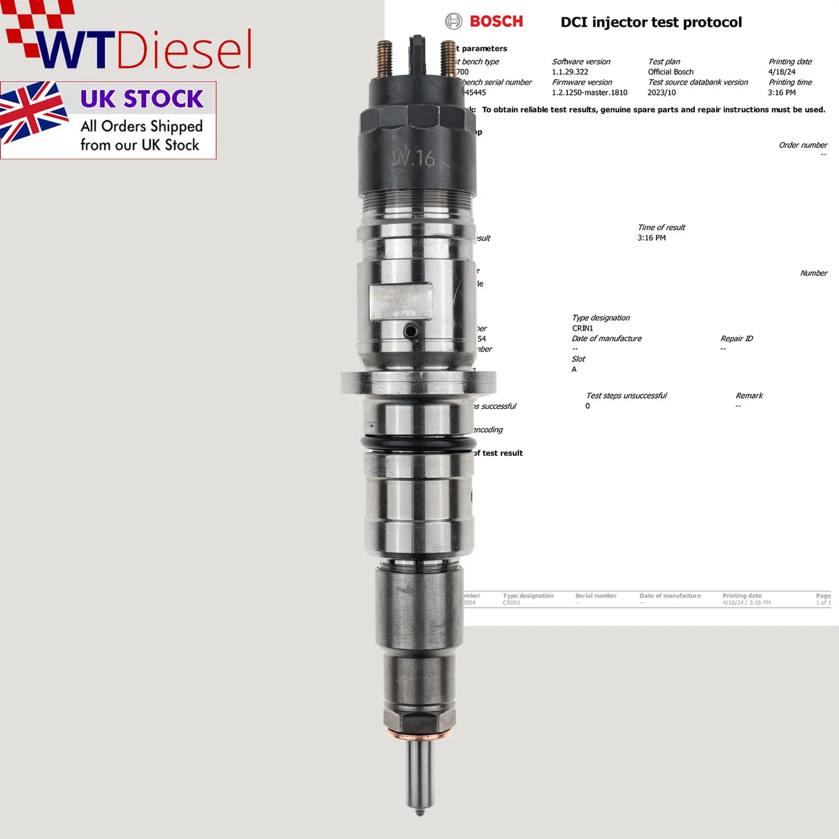 X4 Iveco Irisbus Diesel Fuel Injector | Bosch 0445120054 504091504
