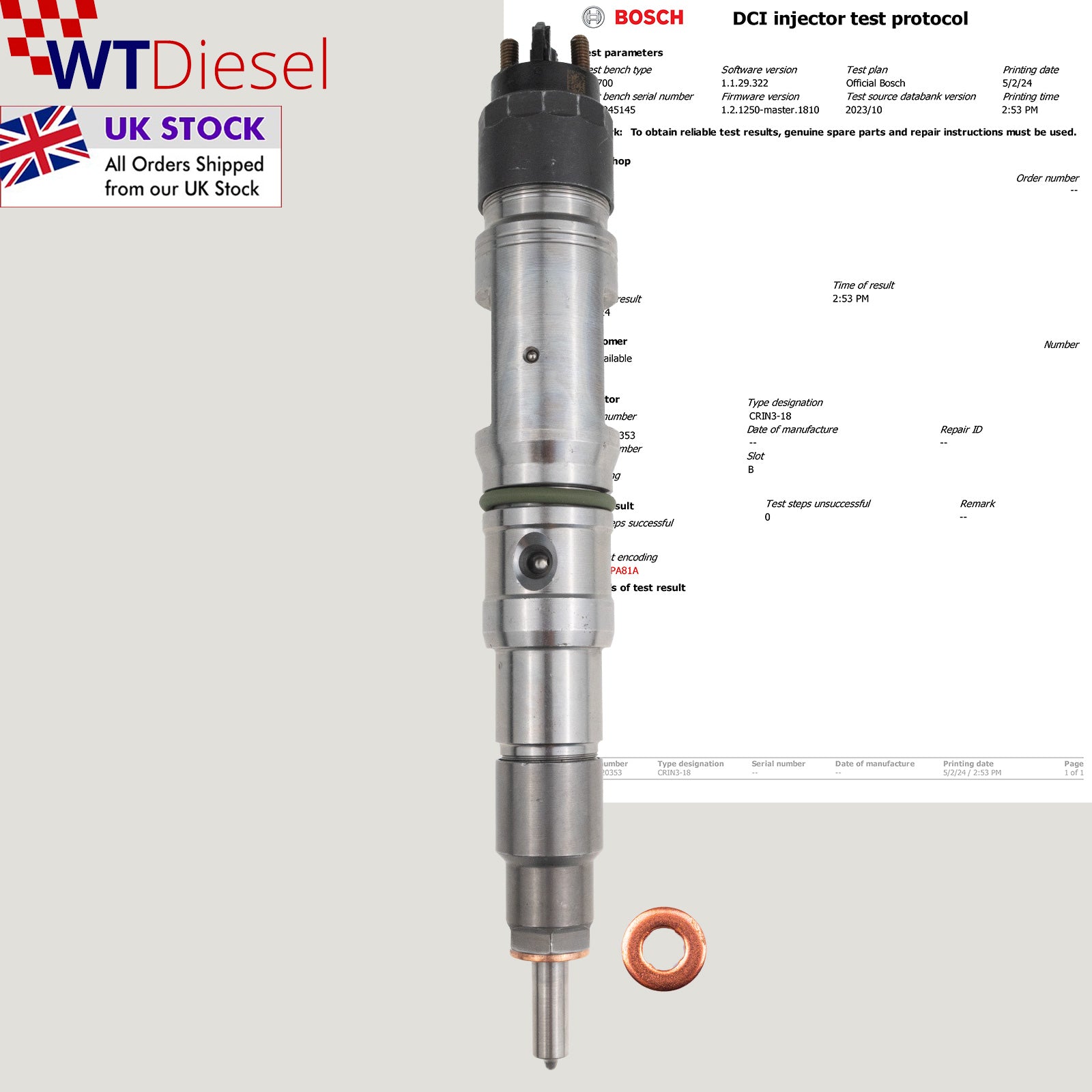 X6 MAN TGS TGX Injector | 320 PS 400 PS | Siemens 0445120353 51 10100 6169
