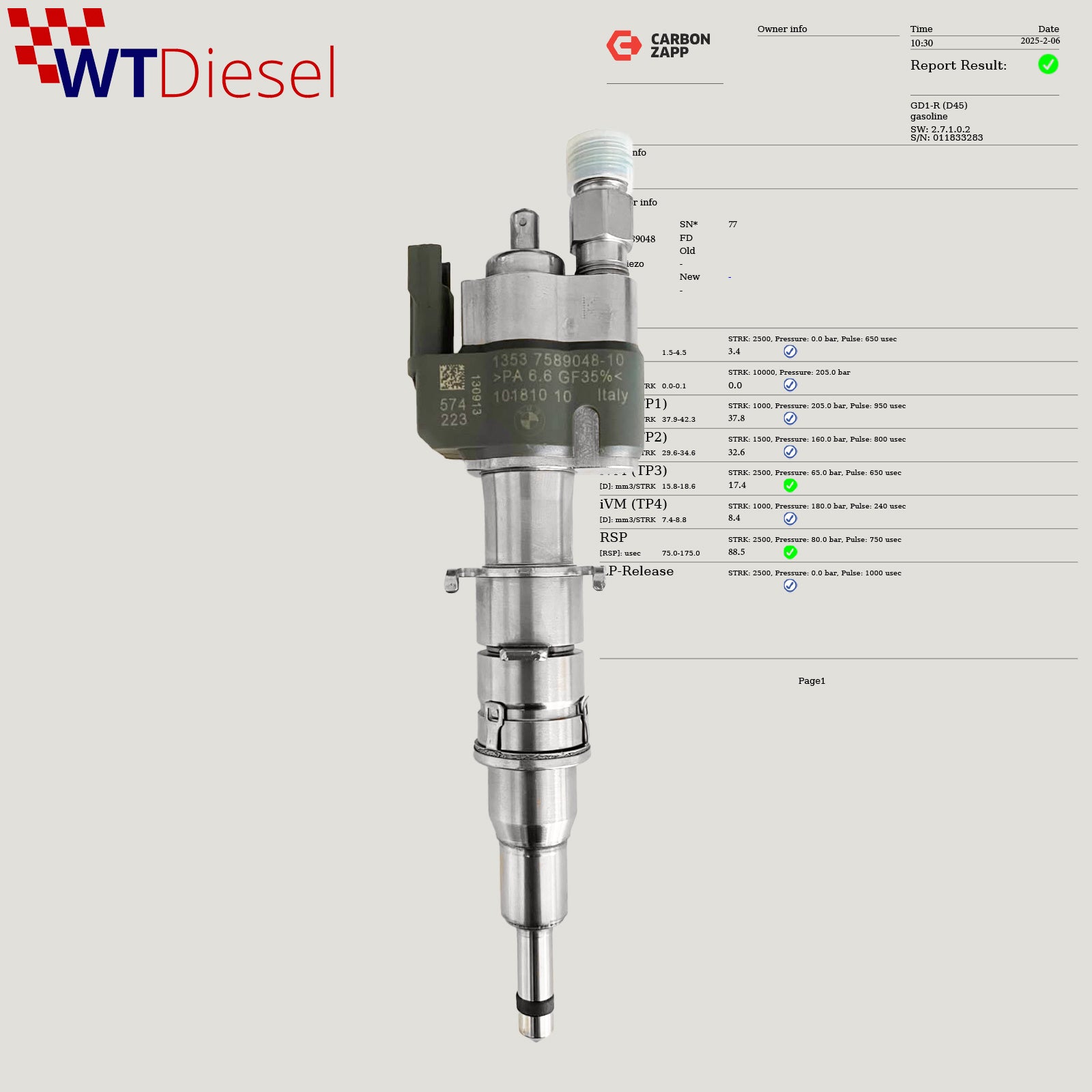 BMW 6 Series Injector | 13537589048-10 13537584681