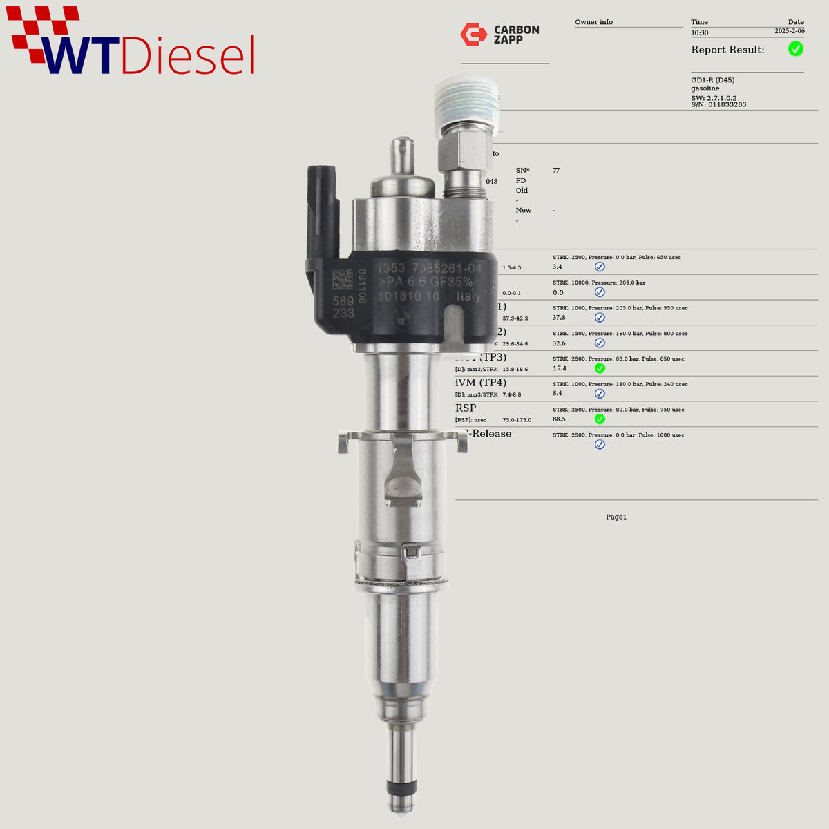 BMW 6 Series Injector | 13537585261-03 13537589048
