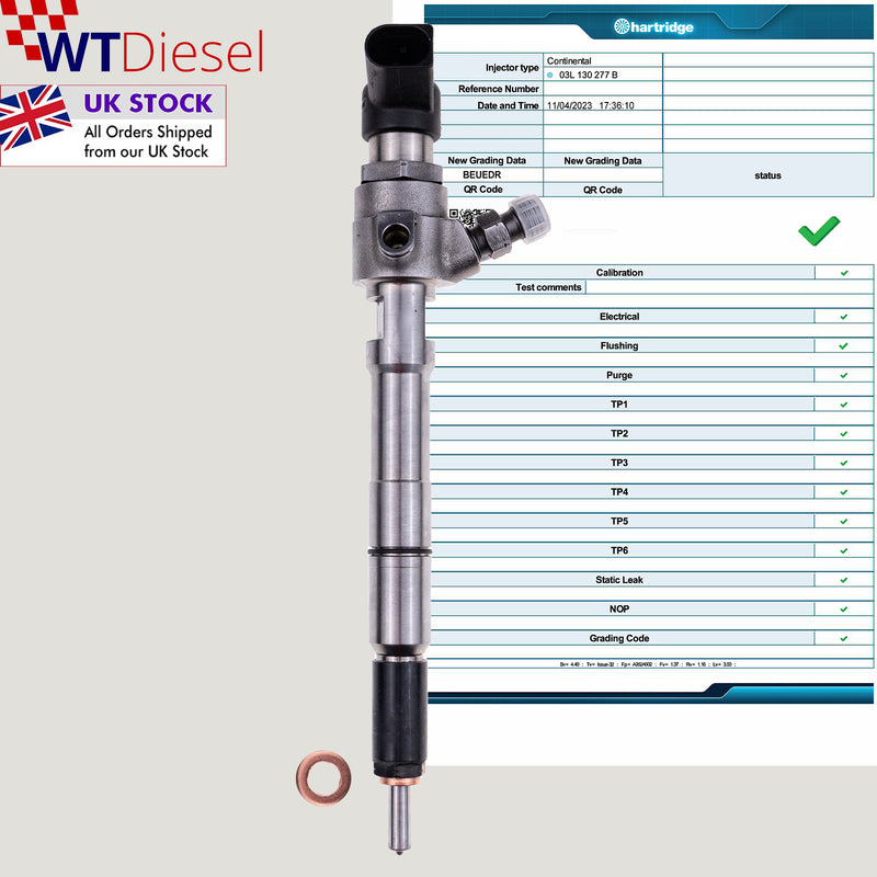 4X 03L130277B, 03L130277S SEAT, AUDI, SKODA, VW GOLF, CADDY 1.6TDI DIESEL FUEL INJECTOR