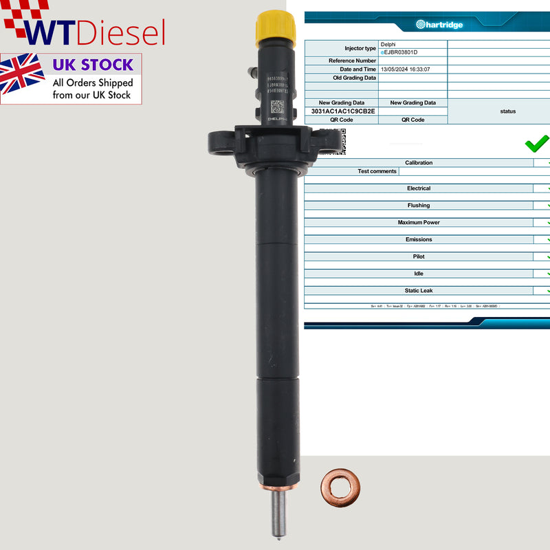 X4 Citroen Peugeot Injector| 2.0 HDi | Delphi EJBR03801D 9656389980