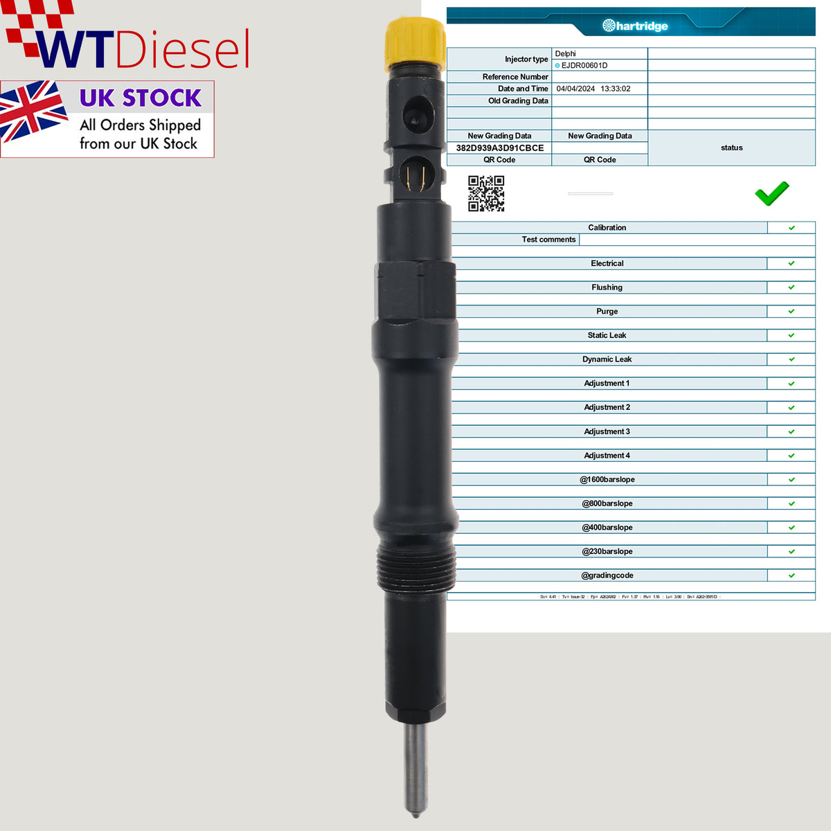 Ford Mondeo 2.2 TDCi diesel fuel injector Delphi EJDR00601D part number 5S7Q9K546AB