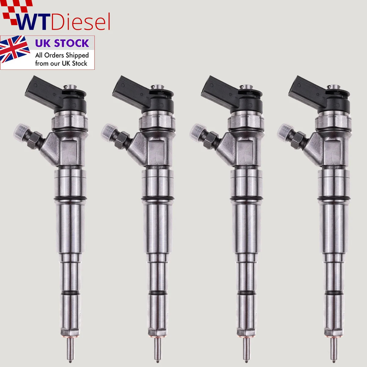 Set of 4 diesel fuel injectors for BMW E53 3.0d engines with part references 0445110131 and 13537789661