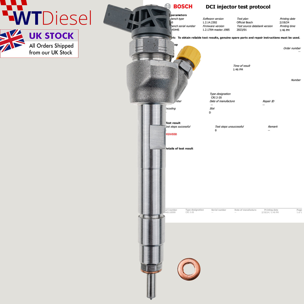 Bosch 0445110599 13538515061 common rail diesel fuel injector for BMW and MINI 1.6 diesel engines